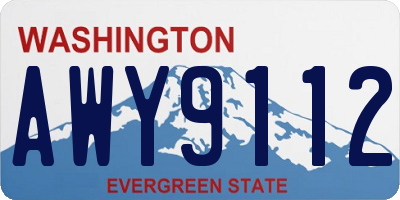 WA license plate AWY9112
