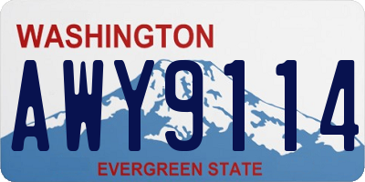 WA license plate AWY9114