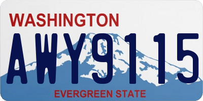 WA license plate AWY9115