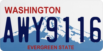 WA license plate AWY9116
