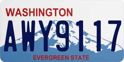WA license plate AWY9117