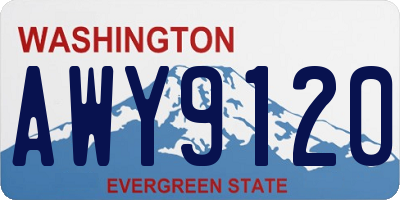 WA license plate AWY9120
