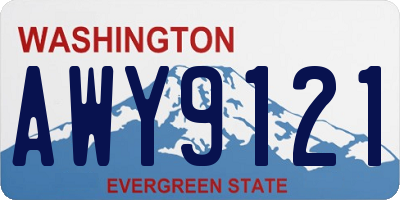 WA license plate AWY9121