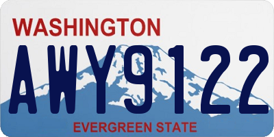 WA license plate AWY9122