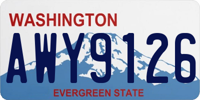 WA license plate AWY9126