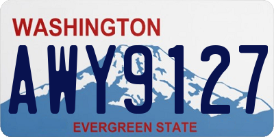 WA license plate AWY9127