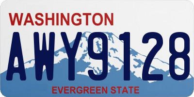 WA license plate AWY9128