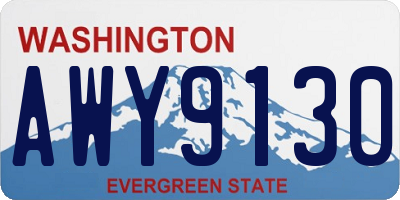 WA license plate AWY9130