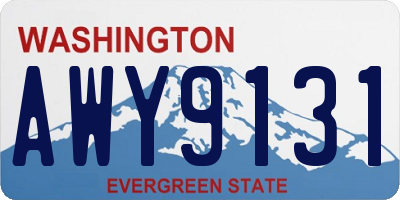 WA license plate AWY9131