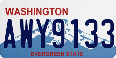 WA license plate AWY9133