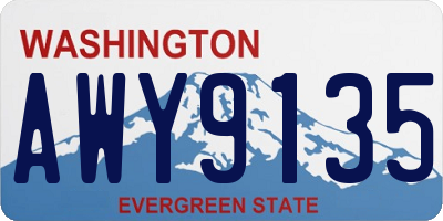 WA license plate AWY9135