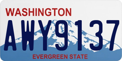 WA license plate AWY9137