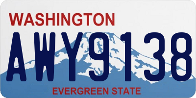 WA license plate AWY9138