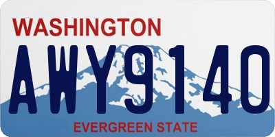 WA license plate AWY9140