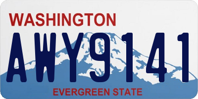 WA license plate AWY9141