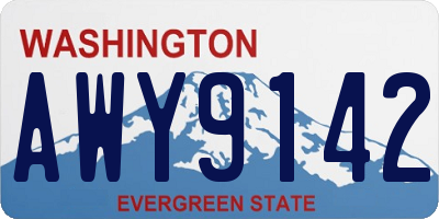 WA license plate AWY9142