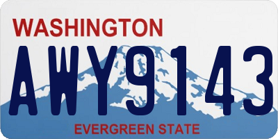 WA license plate AWY9143