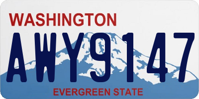 WA license plate AWY9147