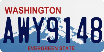 WA license plate AWY9148