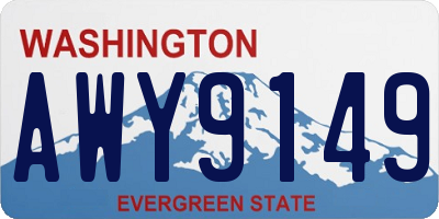 WA license plate AWY9149