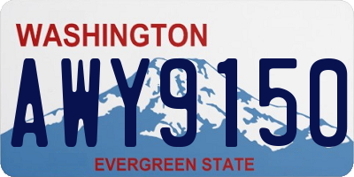 WA license plate AWY9150
