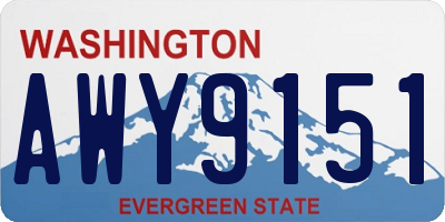 WA license plate AWY9151