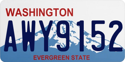 WA license plate AWY9152
