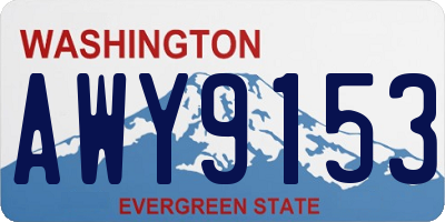 WA license plate AWY9153