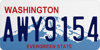 WA license plate AWY9154