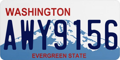 WA license plate AWY9156
