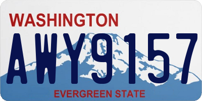 WA license plate AWY9157