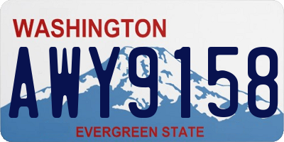 WA license plate AWY9158