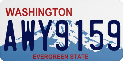 WA license plate AWY9159