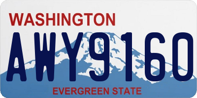 WA license plate AWY9160