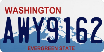 WA license plate AWY9162