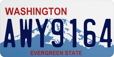 WA license plate AWY9164