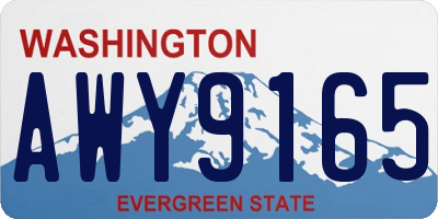 WA license plate AWY9165