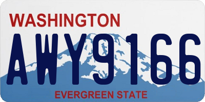 WA license plate AWY9166