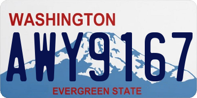 WA license plate AWY9167