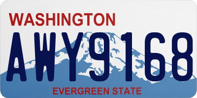 WA license plate AWY9168