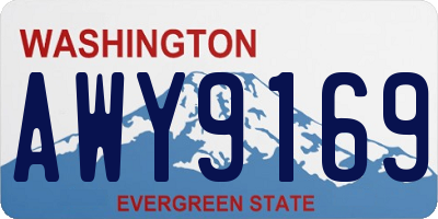 WA license plate AWY9169