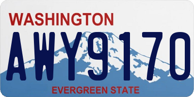 WA license plate AWY9170