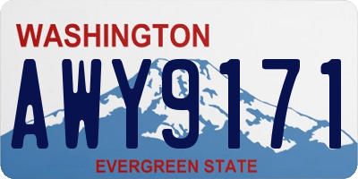 WA license plate AWY9171