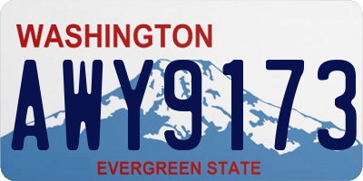 WA license plate AWY9173