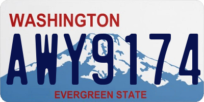 WA license plate AWY9174