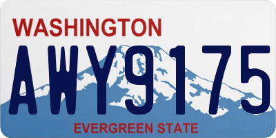WA license plate AWY9175