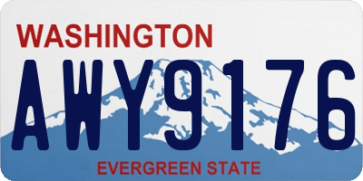 WA license plate AWY9176