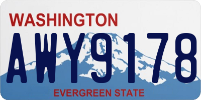WA license plate AWY9178