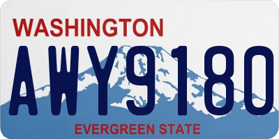 WA license plate AWY9180