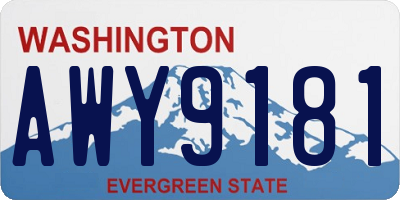 WA license plate AWY9181